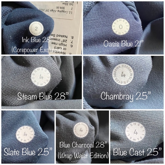 Lululemon Align Blues Color Comparisons - Picture 7 of 7